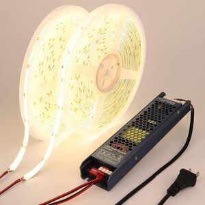 24V COB LED Strip Light Outdoor Waterproof 65.6ft (2 Rolls of 32.8ft), 4000K
